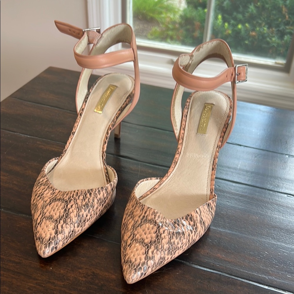 Louise et Cie Tan Heels with Ankle Strap